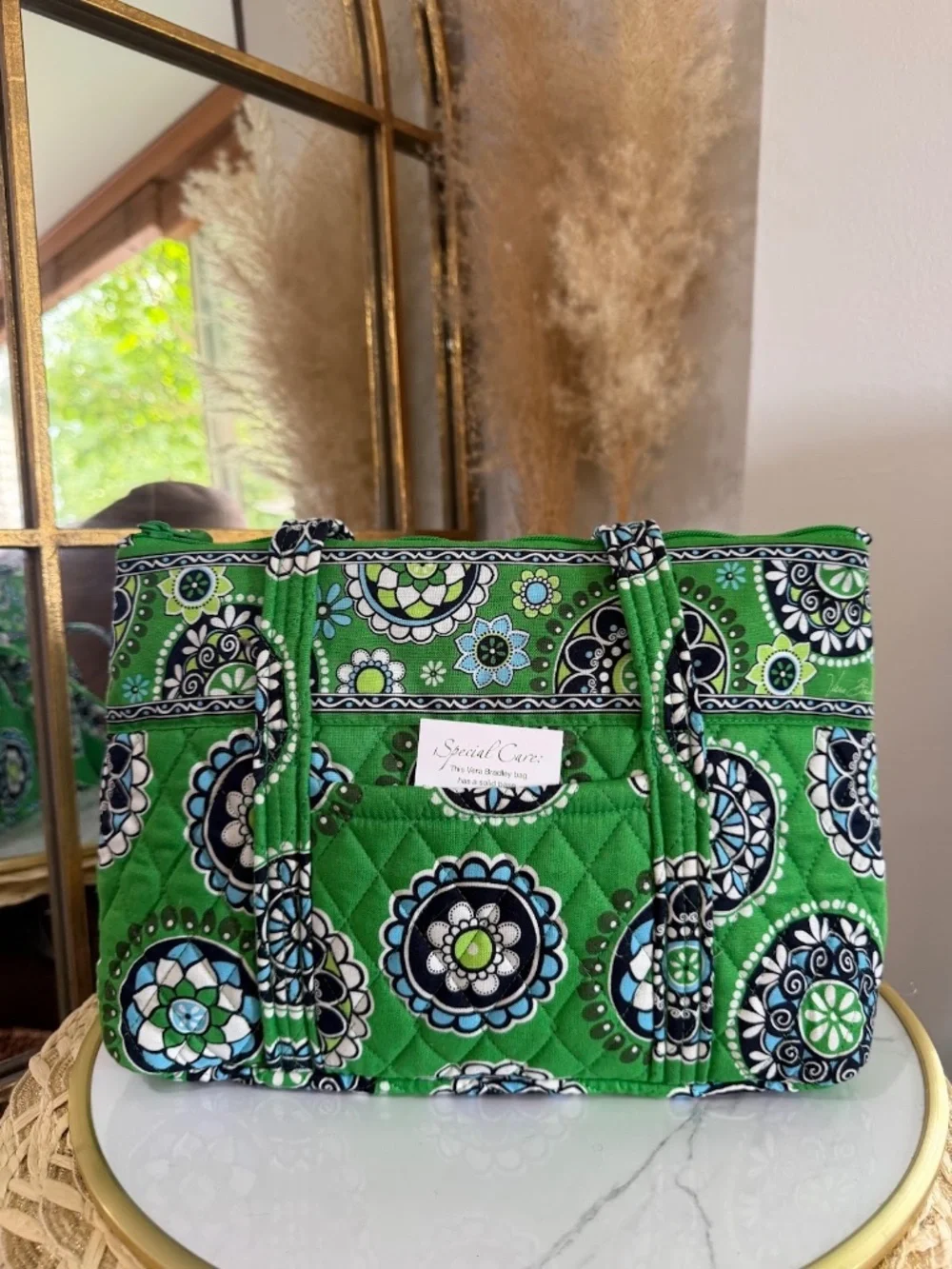 Vera Bradley Cupcake Green Floral Betsy Shoulder Bag Retired Rare Quilted Purse